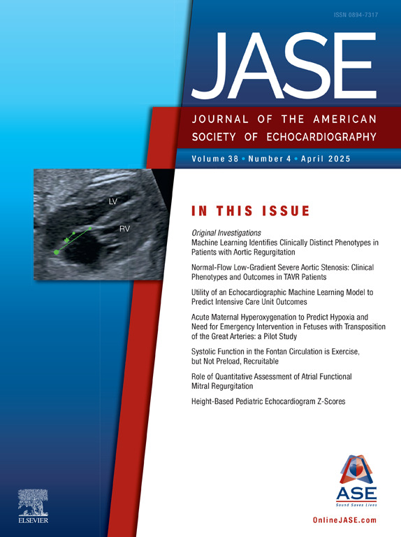 Our April 2025 <a href="/JournalASEcho/">JASE</a> is online! bit.ly/3R2MeN7

 This issue features:
🔷 Machine Learning Identifies Clinically Distinct Phenotypes in Patients With AR
🔷 Acute Maternal Hyperoxygenation to Predict Hypoxia and Need for Emergency Intervention in Fetuses With TGA
