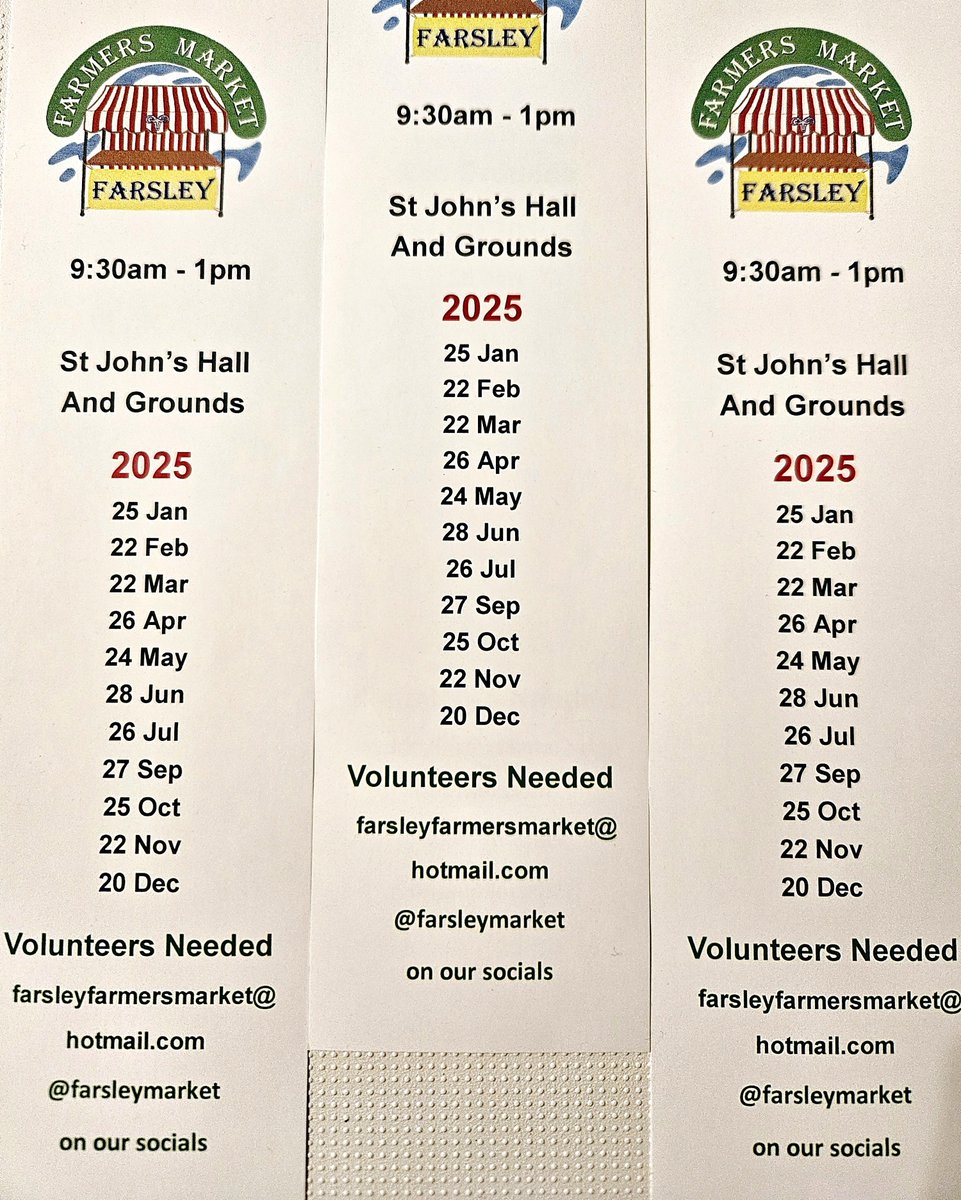 Farsley Farmers Market (@farsleymarket) on Twitter photo This month we will need additional help on Sat 26th April.
Could you join our team of Volunteer stall erecters ?
- Call into our market and ask for Ray Shelller, or email ray@sheller.co.uk for details.
Thankyou!
We look forward to meeting you.
#LoveFarsleyCIC This month we will need additional help on Sat 26th April.
Could you join our team of Volunteer stall erecters ?
- Call into our market and ask for Ray Shelller, or email ray@sheller.co.uk for details.
Thankyou!
We look forward to meeting you.
#LoveFarsleyCIC