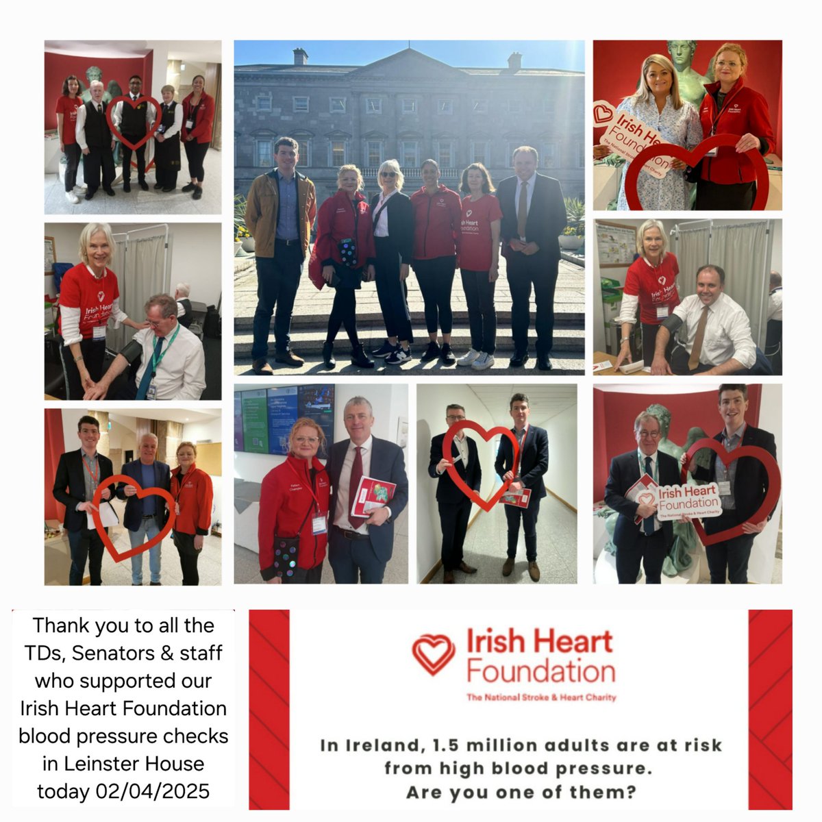 Pauline O'Shea (@posheaihf) on Twitter photo Thank you <a href="/CathalCroweTD/">Cathal Crowe T.D.</a> & so many other TDs, Sen & staff <a href="/LeinsterHouse/">Leinster House Live</a> today inc. in pic <a href="/ColmBurkeTD/">Colm Burke TD</a> @PaDalyTD <a href="/davidcullinane/">David Cullinane T.D.</a> @MariaMccormack <a href="/JohnnyGuirke/">Johnny Guirke TD Meath West</a> who supported <a href="/Irishheart_ie/">Irish Heart Foundation</a> BP checks. Thanks too to <a href="/MarkMurfIre/">Mark Murphy</a> <a href="/TracyJamesJones/">Tracy James Jones</a> & our fab nurses!
<a href="/OireachtasNews/">Houses of the Oireachtas - Tithe an Oireachtais</a> Thank you <a href="/CathalCroweTD/">Cathal Crowe T.D.</a> & so many other TDs, Sen & staff <a href="/LeinsterHouse/">Leinster House Live</a> today inc. in pic <a href="/ColmBurkeTD/">Colm Burke TD</a> @PaDalyTD <a href="/davidcullinane/">David Cullinane T.D.</a> @MariaMccormack <a href="/JohnnyGuirke/">Johnny Guirke TD Meath West</a> who supported <a href="/Irishheart_ie/">Irish Heart Foundation</a> BP checks. Thanks too to <a href="/MarkMurfIre/">Mark Murphy</a> <a href="/TracyJamesJones/">Tracy James Jones</a> & our fab nurses!
<a href="/OireachtasNews/">Houses of the Oireachtas - Tithe an Oireachtais</a>