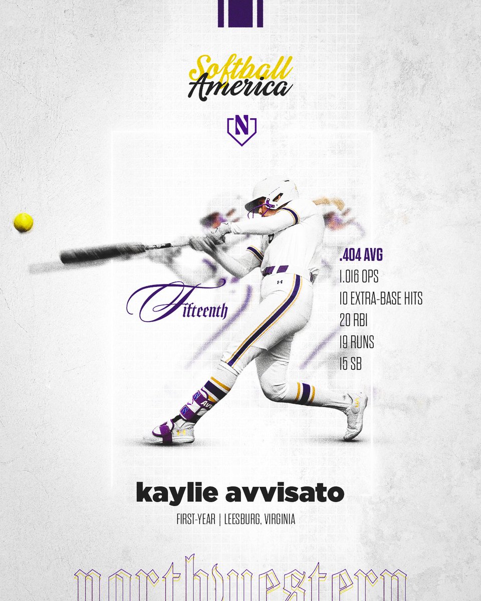 Northwestern Softball (@nusbcats) on Twitter photo The no. 1️⃣5️⃣ ranked shortstop in the country.
@KaylieAvvisato checks in on <a href="/SoftbalAmerica/">Softball America</a>'s national rankings! 🌟 The no. 1️⃣5️⃣ ranked shortstop in the country.
@KaylieAvvisato checks in on <a href="/SoftbalAmerica/">Softball America</a>'s national rankings! 🌟