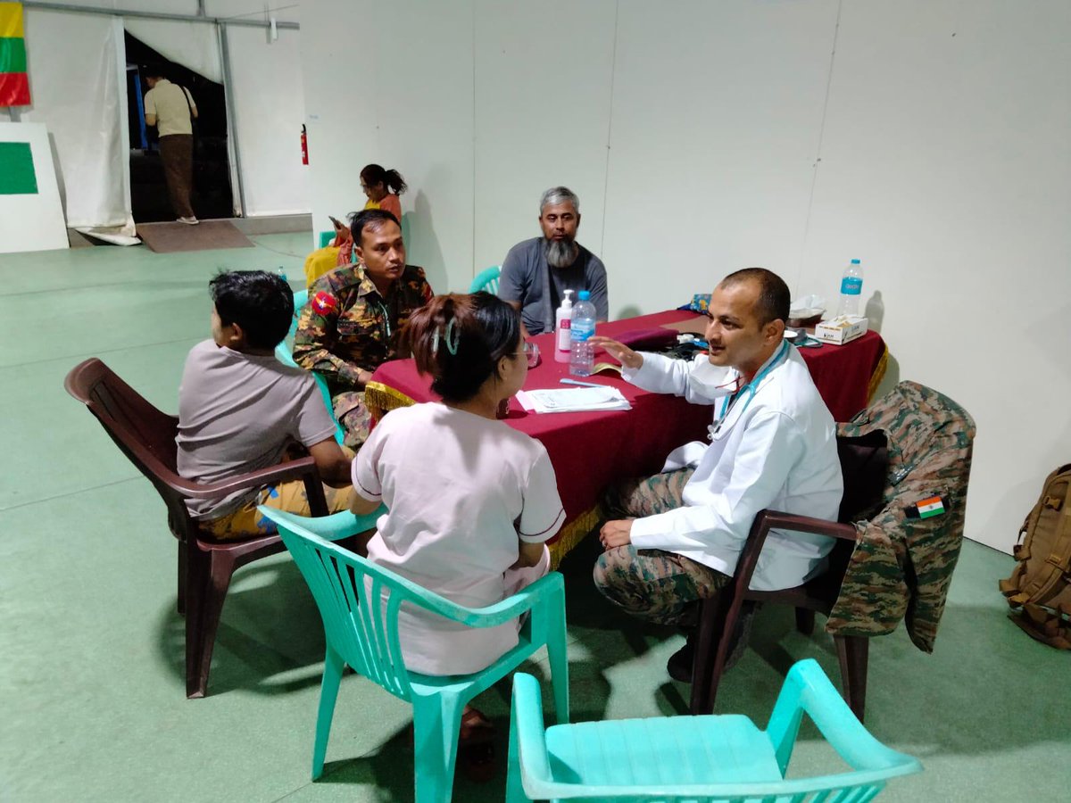 PBSHABD's tweet photo. Indian Army Field Hospital in #Mandalay continues life-saving efforts, treating 145 patients, conducting 550 lab tests, 33 X-rays & 5 surgeries.

Find the complete story on #PBSHABD. Free to sign up and use for media organizations on https://t.co/v7FjNyDDYa

@adgpi | @MEAIndia | #IndianArmy #MyanmarEarthquake