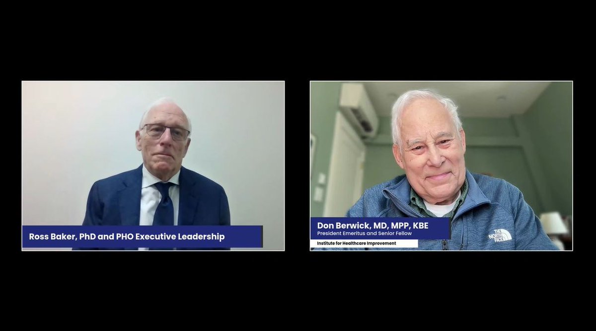 Time for a special lunch hour event – a fireside chat with Dr. Donald Berwick and <a href="/baker_ross/">Ross Baker</a>  on Quality Improvement. #TOPHC2025