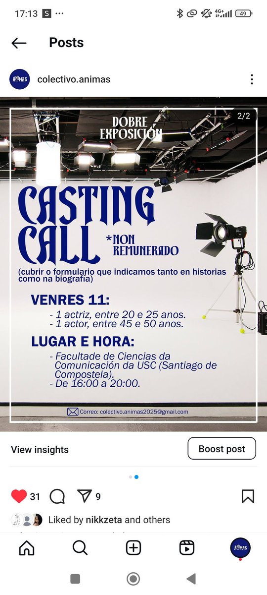 mattegrb's tweet photo. Ola! Estou en medio da produción dunha curtametraxe xunto cuns compañeiros. A semana que vén e o casting e queremos ampliar o alcance deste. Deixo a info e a ligazón para anotarse ao formulario. Agradecería moitísimo difusión!!!https://t.co/6hsfrbTJan https://t.co/IJTO9wZQHy