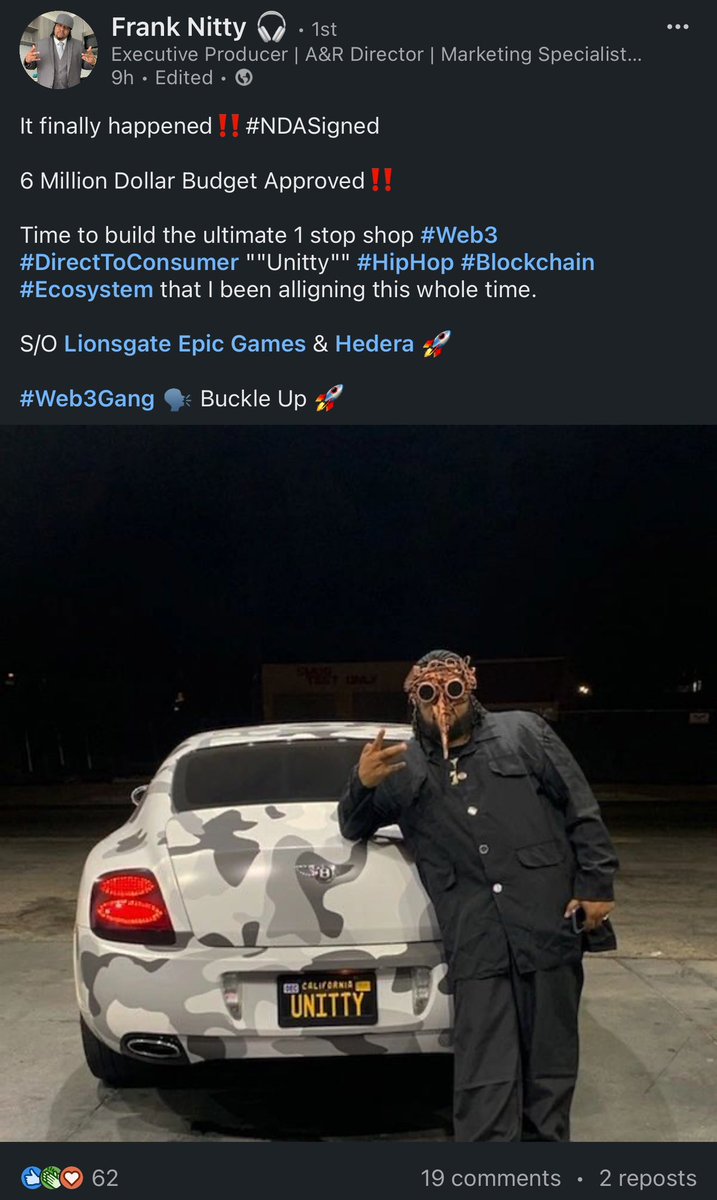 🚨BREAKING: Eminem &amp; Dr. Dre platinum plate producer Frank Nitty hints at multi million dollar project coming to $HBAR