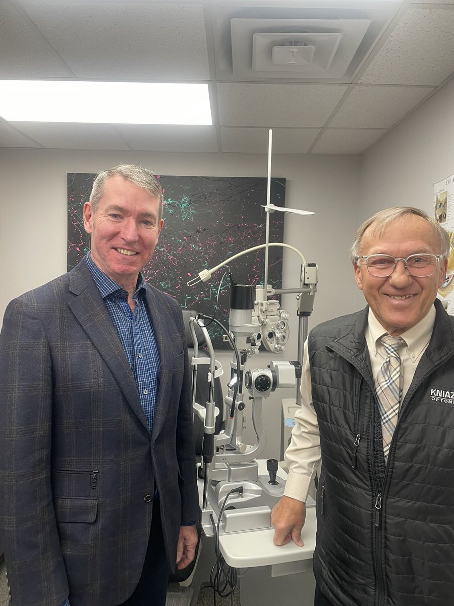 Our team welcomed Mark Donnison, the CEO of the <a href="/ONOptometrists/">Ontario Association Of Optometrists</a>, to our #Corunna clinic in #SarniaLambton for a productive discussion with Dr. Kniaziew.  

Together, we're focusing on strengthening the #optometry field in #Ontario and increasing awareness of #eyehealthcare.