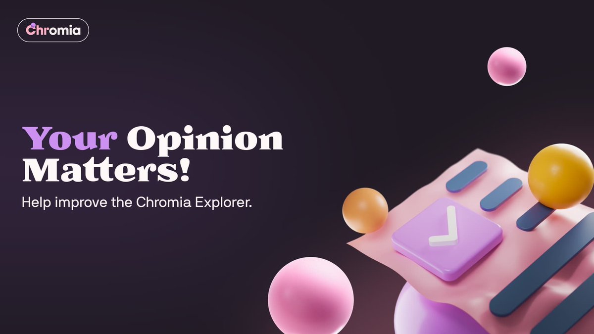 🧠 We want your feedback!  
Help shape the future of the Chromia Explorer by filling out our quick survey 👇 
forms.gle/o2g2tXKt7g6Kei… 

Open for 2 weeks only! 

Your insights will help us: 
✅ Validate recent improvements 
🛠️ Uncover pain points 
🚀 Prioritize next steps for devs