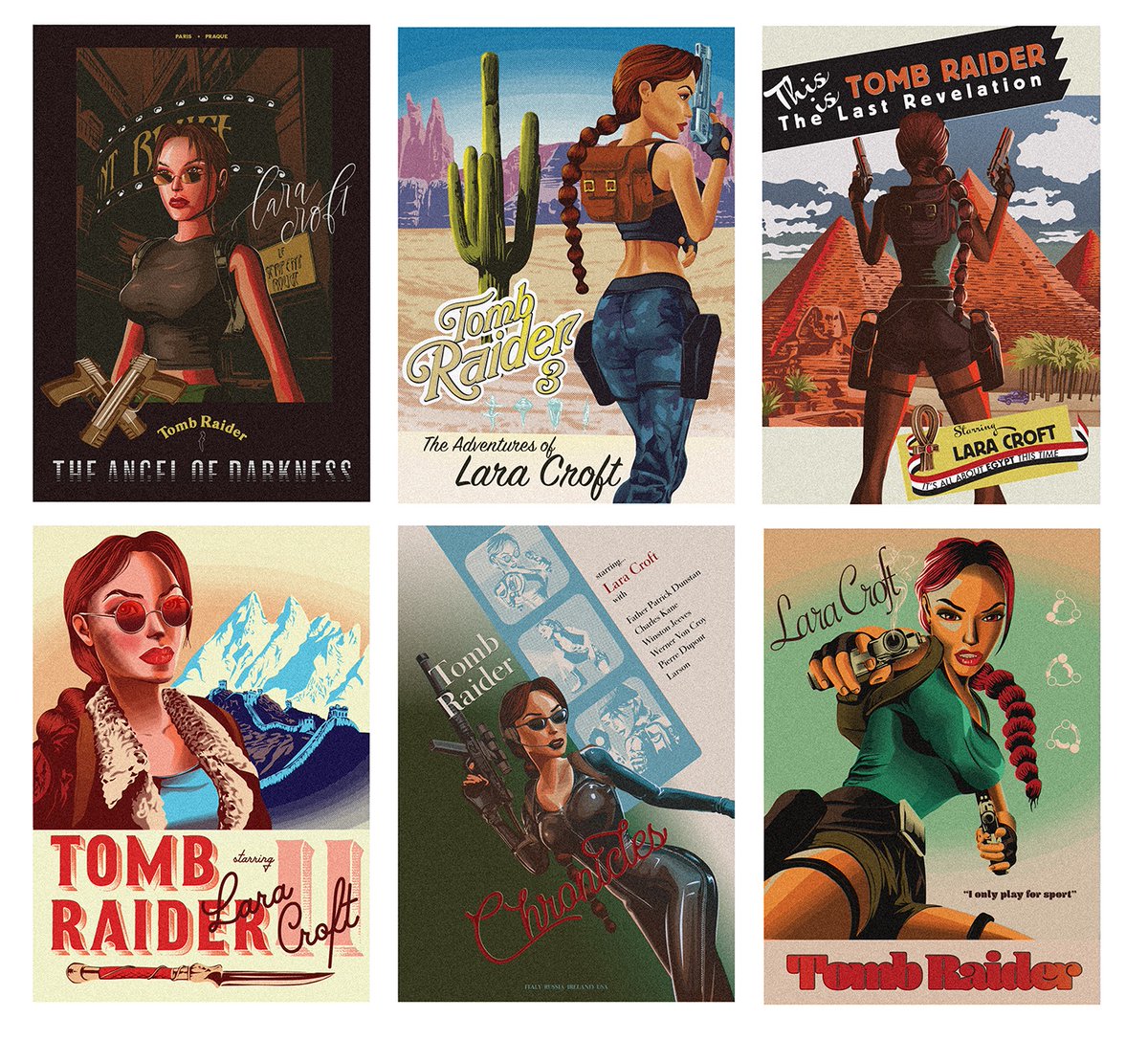 DesignPica's tweet image. Tomb Raider Lara Croft retro poster / ad design. #tombraider #laracroft #tombraiderremastered #chronicles #classiclara #graphicdesign #retro #lastrevelation #angelofdarkness