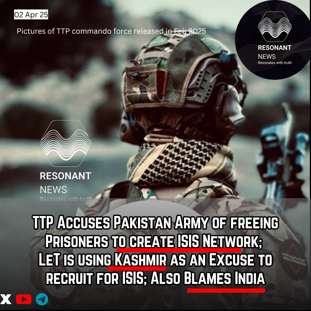 LevinaNeythiri's tweet photo. This is extremely interesting!!!
🔴TTP Accuses #PakistanArmy of freeing Prisoners to create ISIS Network;
🔺Terror group LeT is using Kashmir as an Excuse to recruit for ISIS (not the first time TTP entities are saying this)
🔺Also Blames India and west too.
More details: https://t.co/59cnz0KoUB
