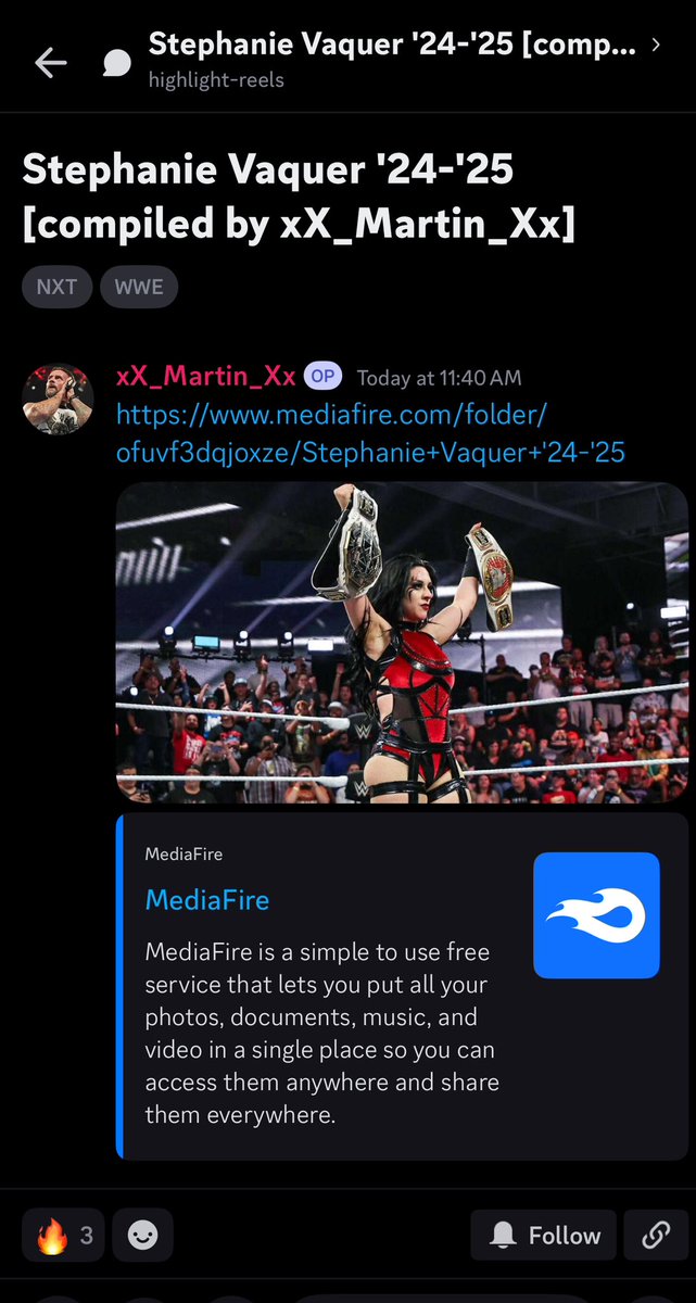 Stephanie Vaquer Highlight Reel is now available! Gain access to it my joining the Ring Reels discord server. Invitation link is in my bio.