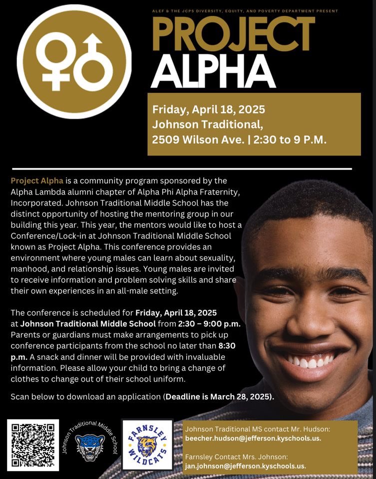 We are looking forward to hosting Project Alpha at JTMS on Friday, April 18th.