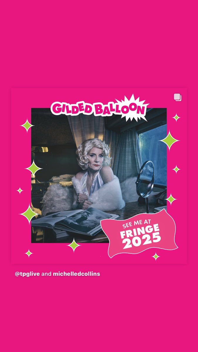Michelle Collins (@missmcollins) on Twitter photo So excited to share this news finally . <a href="/Gildedballoon/">Gilded Balloon</a> <a href="/edinburghfest/">Edinburgh Festival — 2025</a> #MotorhomeMarilyn .
This summer . So excited to share this news finally . <a href="/Gildedballoon/">Gilded Balloon</a> <a href="/edinburghfest/">Edinburgh Festival — 2025</a> #MotorhomeMarilyn .
This summer .