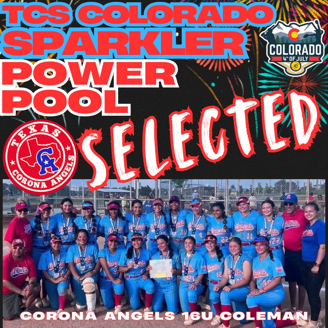 ‼️ SELECTED‼️
🚨📣🚨📣🚨📣🚨📣🚨
Shoutout to our Corona Angels 1️⃣6️⃣U Coleman for being selected to compete &amp; showcase at the @tcfastpitch Colorado Sparkler 🧨 POWER POOL💥 division this summer in Brighton, CO!!
#coronaangels #caallday #coronaangelscoleman #tcfastpitch #cosparkler