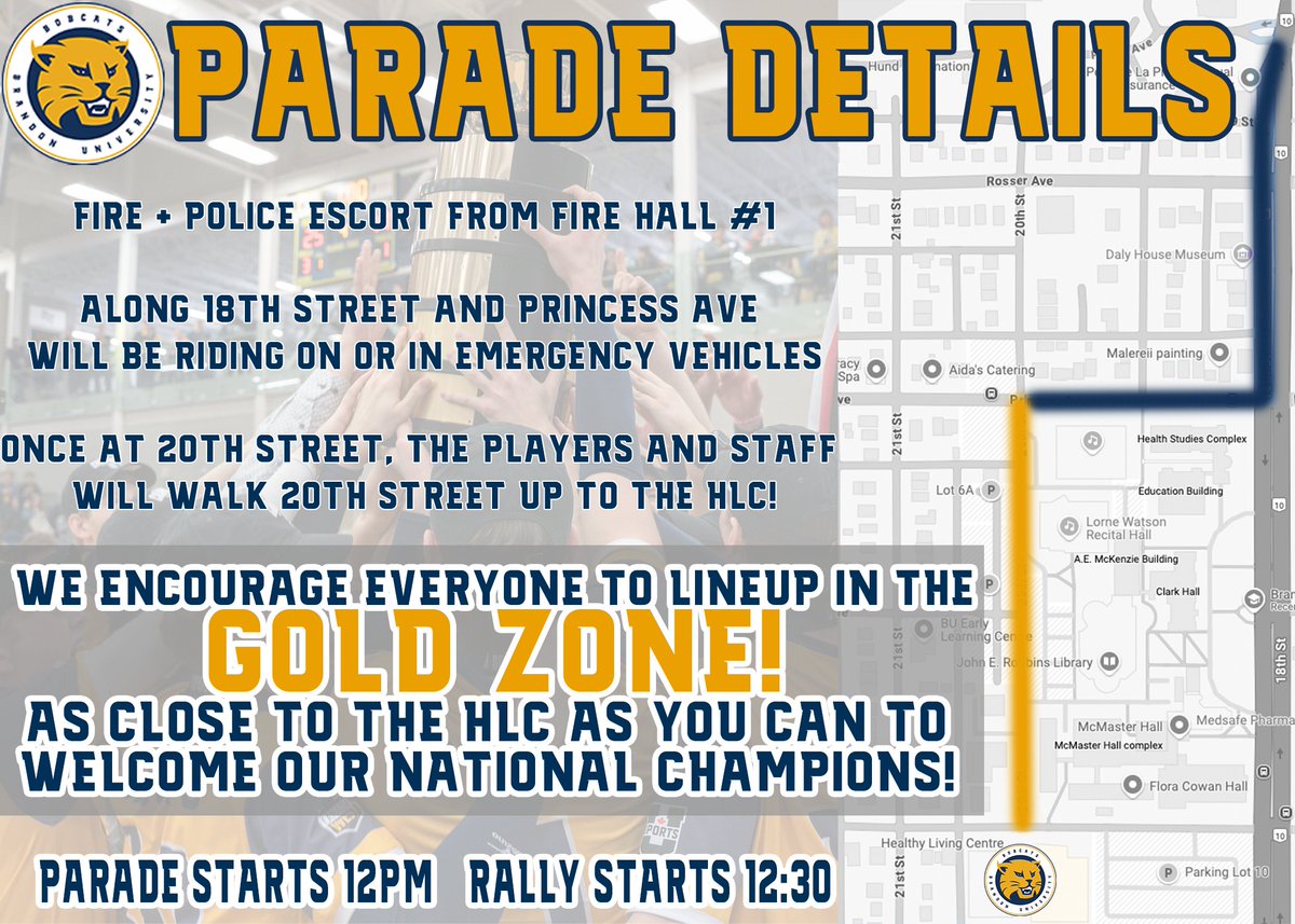 BU Bobcats to celebrate National Volleyball Championship THIS FRIDAY AT 12pm! 

PARADE AND RALLY DETAILS: shorturl.at/eWncn