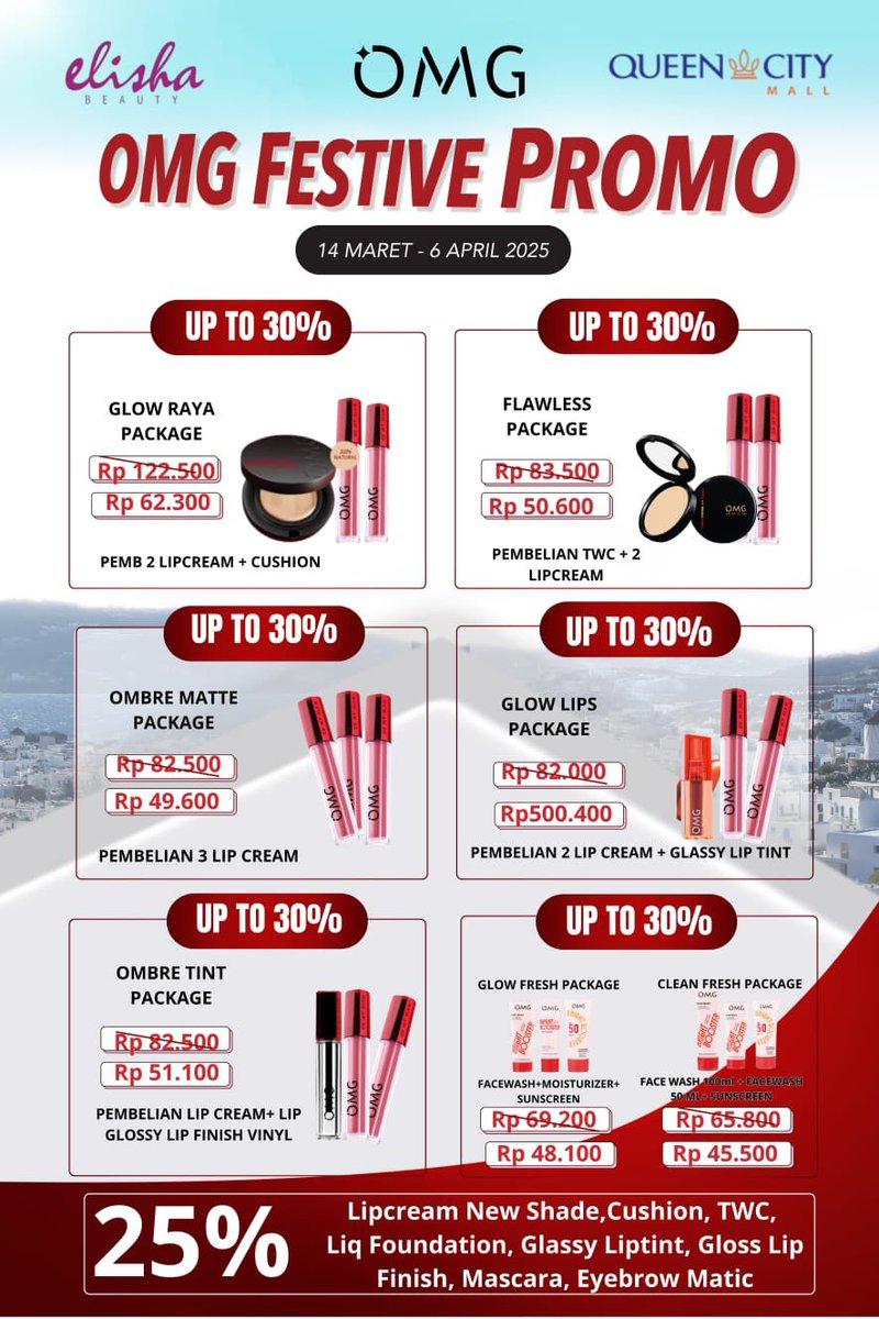 Guyss buat yg area semarang dan sekitarnya bantu aku capai target yuk huhu, ready all shade produk OMG yaw, pembelian minimal 300pcs nanti aku kasih promo jd cuma 14.870 aja untuk harga satuannya, bundling 1 cushion 2 lipcream cuma 62.300, dm atau wa aja yes 0882006020683