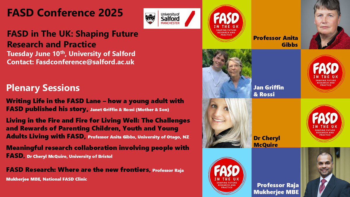SalfordFASD (@fasdsalford) on Twitter photo Please join us <a href="/FasdSalford/">SalfordFASD</a> University of Salford on Tuesday, 10th June 2025Â for a pivotal conference on Fetal Alcohol Spectrum Disorders (FASD) as we explore the latest advances in research and its impact on practice in the UK. #fasd
shop.salford.ac.uk/conferences-an… Please join us <a href="/FasdSalford/">SalfordFASD</a> University of Salford on Tuesday, 10th June 2025 for a pivotal conference on Fetal Alcohol Spectrum Disorders (FASD) as we explore the latest advances in research and its impact on practice in the UK. #fasd
shop.salford.ac.uk/conferences-an…