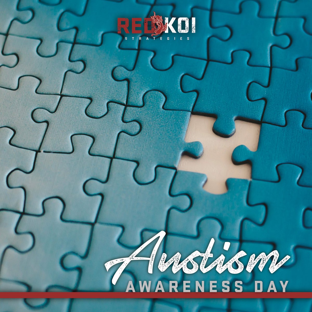 RedKoiStrategy's tweet photo. On #AutismAwarenessDay, we recognize those on the spectrum &amp; the families who support them—especially our very own Sadler (Halie) &amp; Talley (Harry) families. Red Koi is proud to stand with you!  #AutismAwareness https://t.co/Kd3NRvENSd