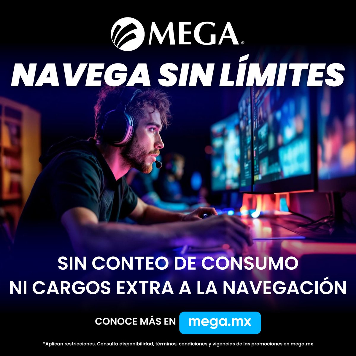 😎 ¡En MEGA no te ponemos límites! Conoce más en megacable.com.mx/fibra-optica_

Ya sea que te encante navegar en internet, hagas home office, seas streamer o gamer... ¡Con MEGA no te preocupas! 🤘 Navega sin límites, sin conteos de consumo, ni cargos extra a la navegación. ¡Cámbiate