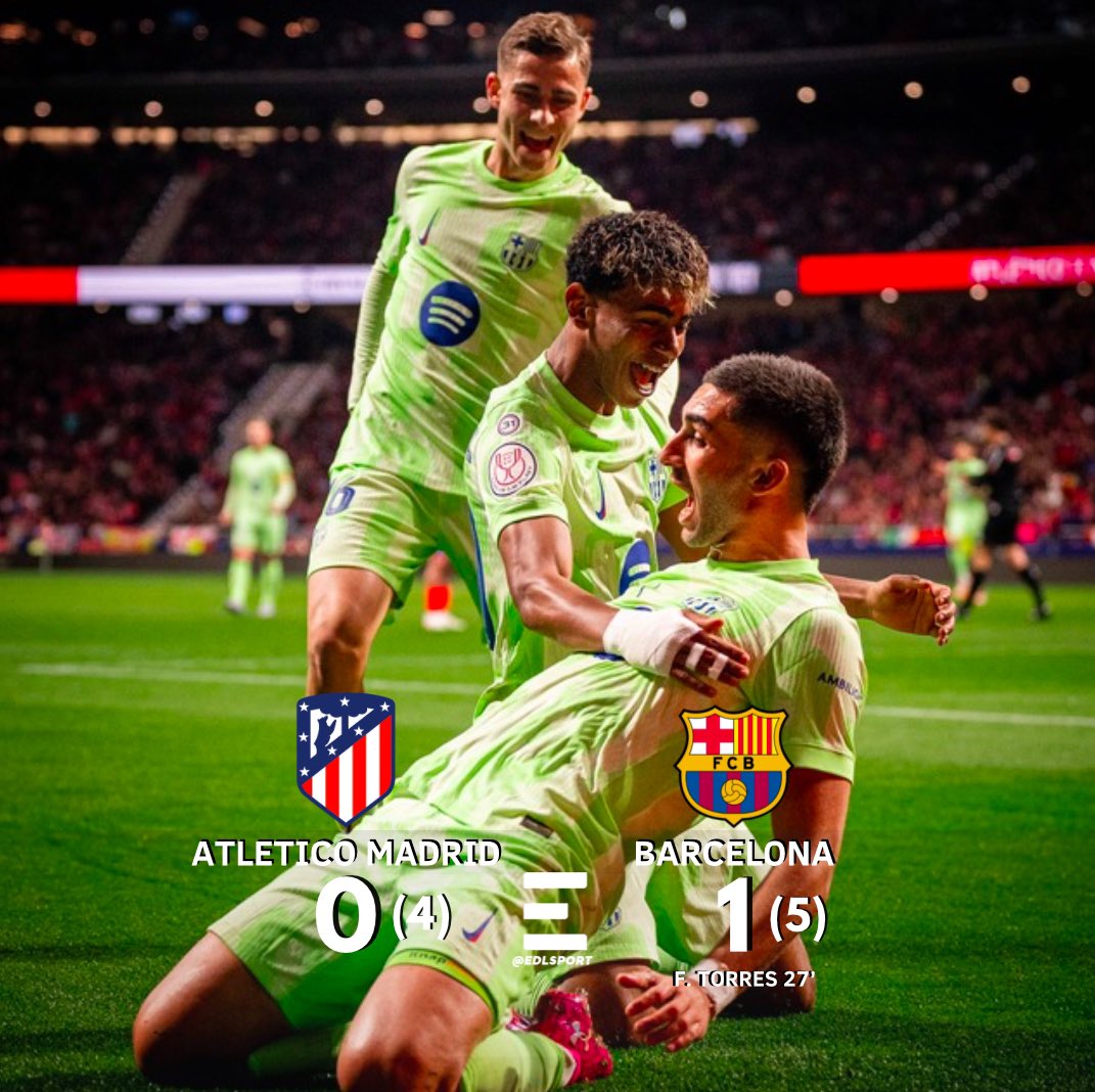 ¡A LA FINAL!⚽️🔥

Barcelona derrotó al Atlético Madrid con gol de Ferran Torres y tendremos clásico en la Final.

#EDLSport #Barcelona