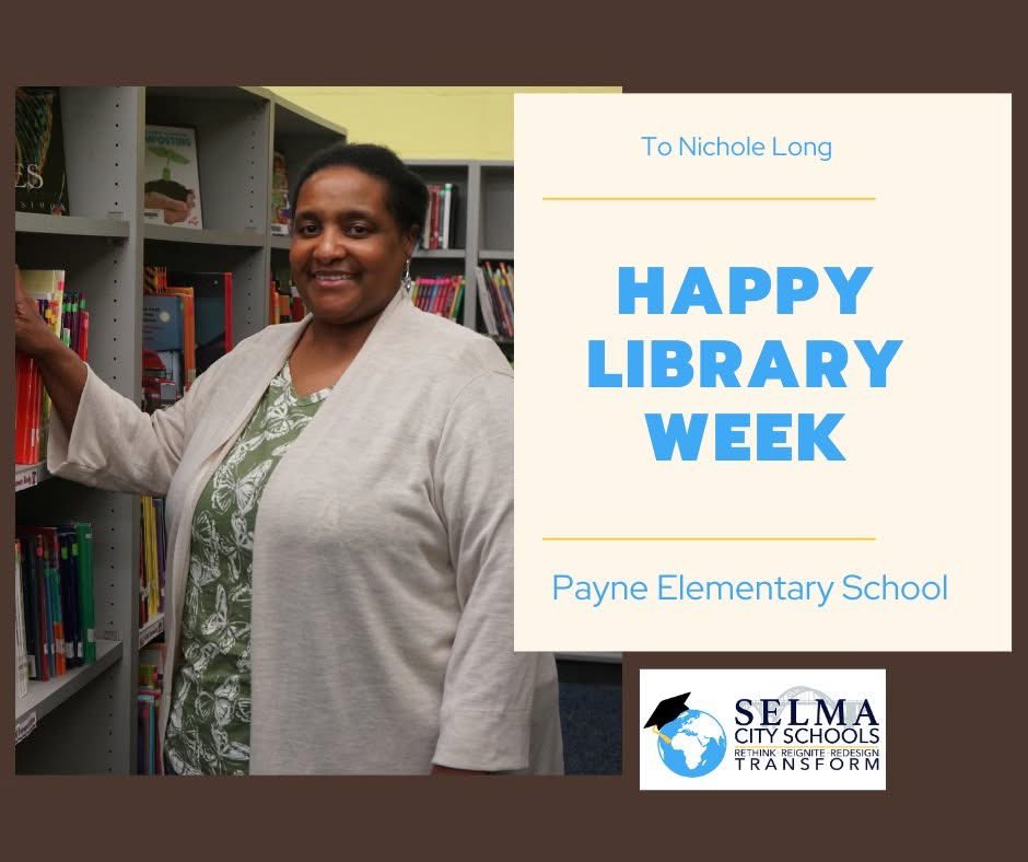 As we celebrate National School Library Week, it's essential to highlight the incredible work of Nichole Long, the librarian at Payne Elementary School of STEAM Excellence. Her dedication transforms every library visit into a joyful experience for our students.