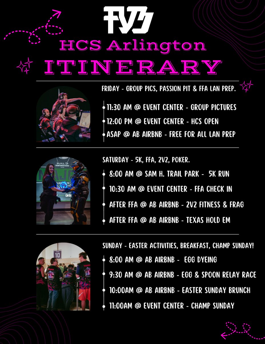 Who is hanging out with the AB Fam during the HCS Arlington Major?

Most of us will be arriving in Arlington in just 15 days!

Can't wait to see what the AB team can get done in the open <a href="/Hatiive/">Hative</a> <a href="/DarkMatterXV/">Dev</a> <a href="/Euzey_/">Euzey</a> <a href="/Xuzey_/">Xu</a> 

Can't wait to see what <a href="/Svspector/">卂乃 | Ayden</a> can do in the FFA