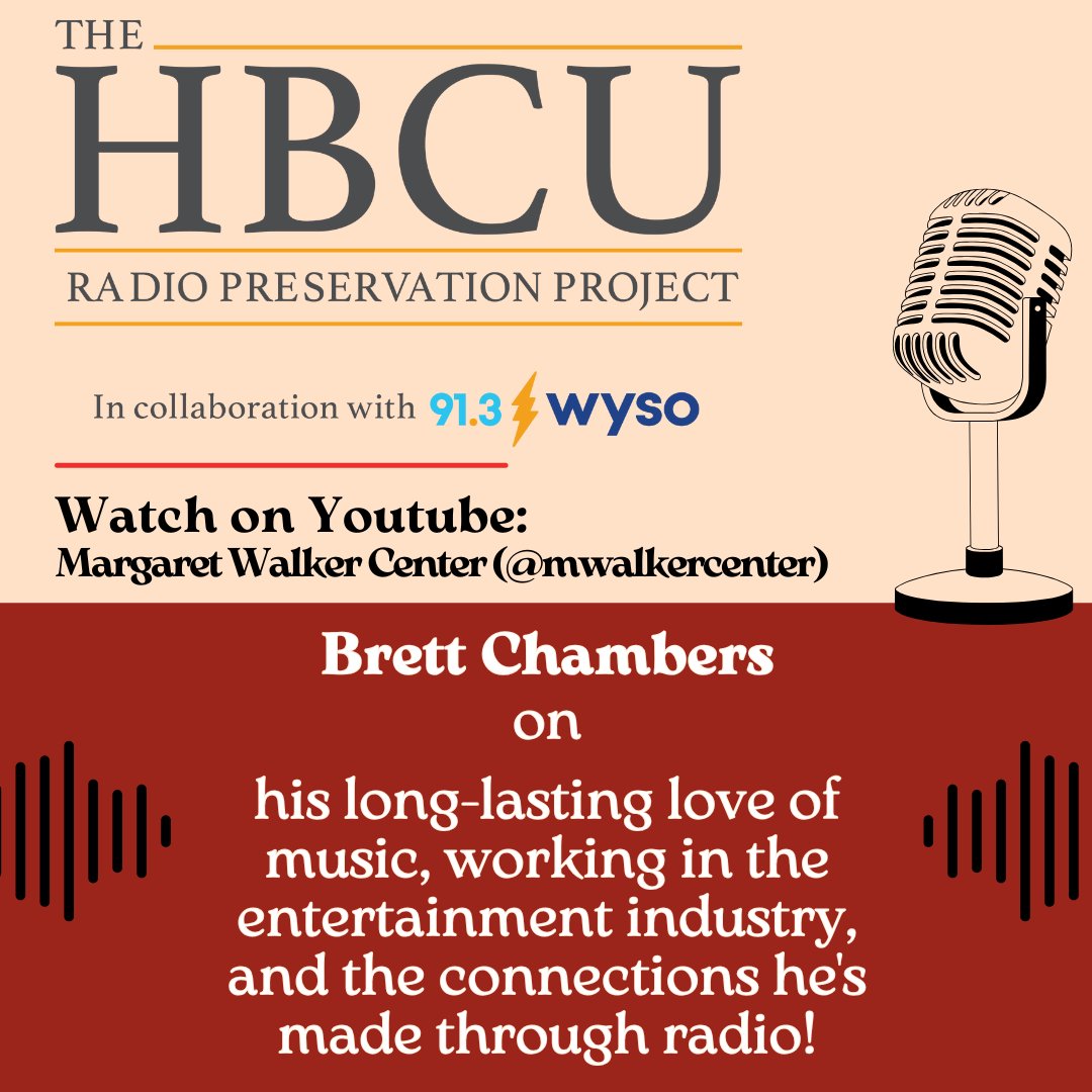 Ready for more greatest hits? Tune in to this edition of the HBCU Radio Preservation Project!

Brett Chambers talks about his love of music, working in entertainment, and connections he's made through radio!

Listen now: youtu.be/iwDsByTlMqY?si…

Subscribe: youtube.com/@mwalkercenter