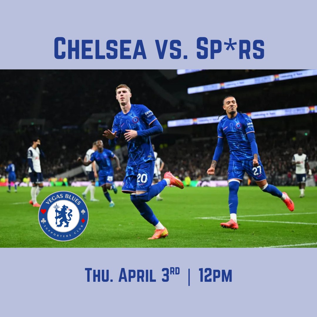 Next up, Sp*rs at the Bridge. These international breaks are brutal. We hate Tottenham!

⚽️ Sp*rs (home)
🕦 4/3 12pm
📍 425 Fremont St #110, Las Vegas, NV 89101
📺 Peac*ck
🏆 EPL Week 30