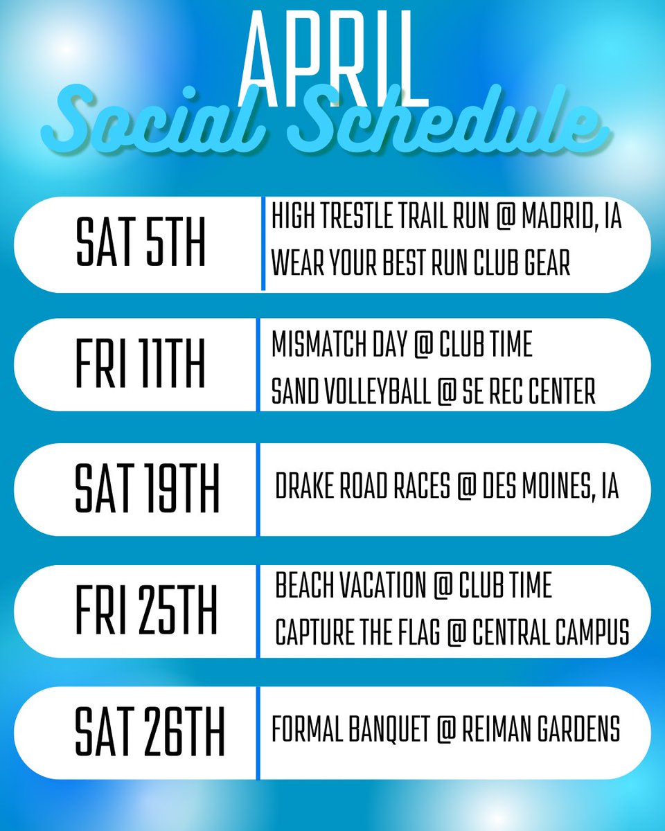 Run_ISU's tweet image. Happy April!