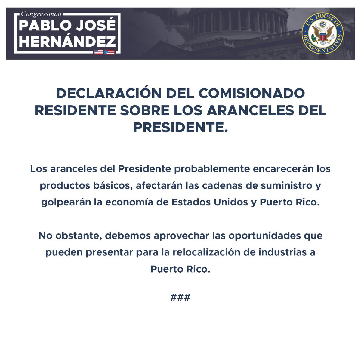 Rep. Pablo José Hernández tweet media