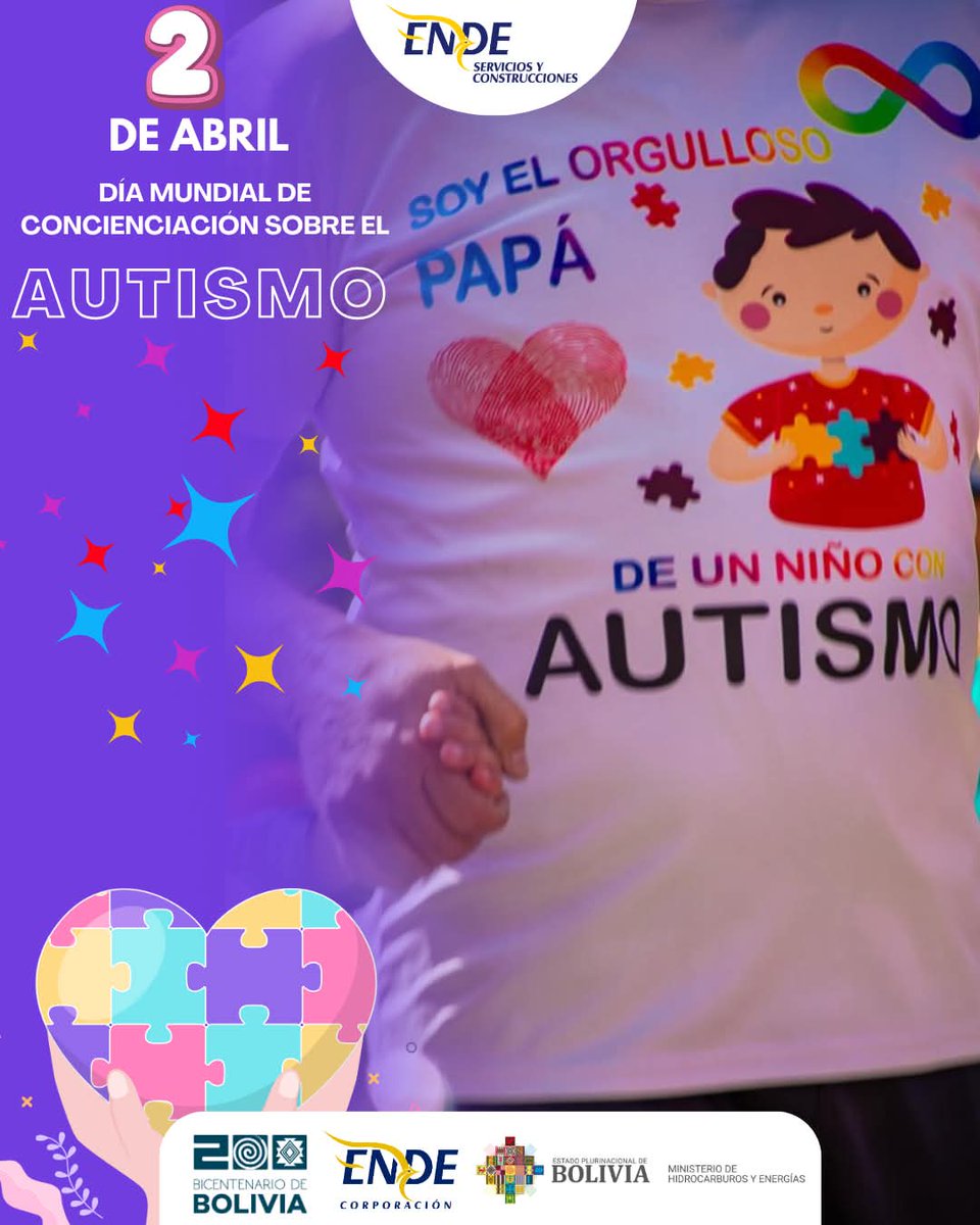 #2DeAbril| ENDE Servicios y Construcciones, cree en una sociedad inclusiva, donde todas las personas, incluyendo aquellas con autismo, tengan las mismas oportunidades y sean respetadas por igual.
#UnidosRumboAlBicentenario
#InclusiónEsProgreso
#AutismoConRespeto