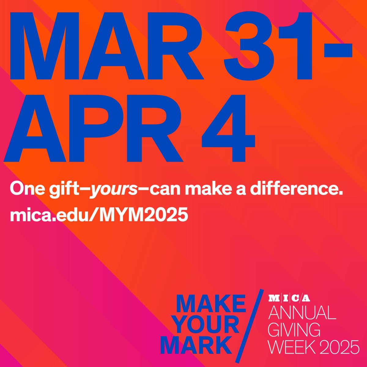 🌟MYM Fund Spotlight 🌟Senior Class Gift: The Senior Class Gift is an important tradition for those about to graduate from MICA. 

💡This is a student-funded and student-directed fundraising initiative and a chance to come together as a class and acknowledge the many