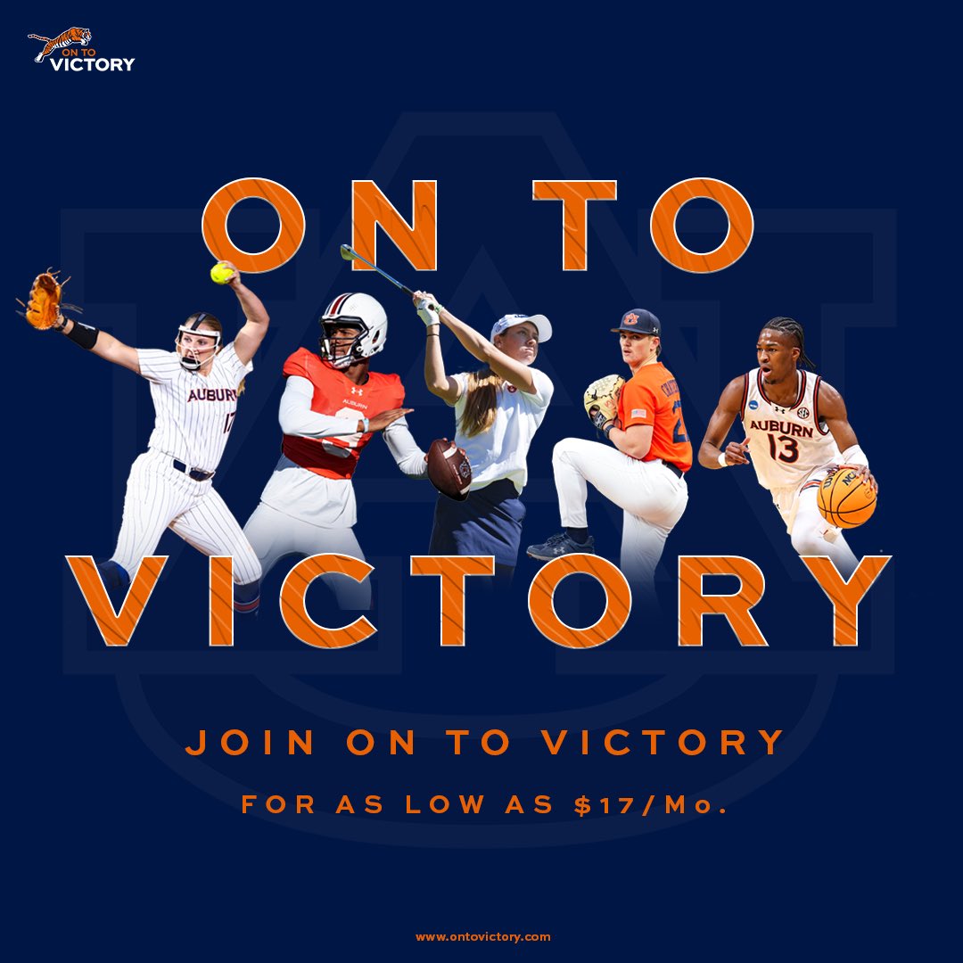 We're in this together, and we need YOU to help us keep pushing for greatness!  
 As Auburn student-athletes, we rely on the support of amazing fans like you to reach new heights. Join On To Victory today to support us in ways that make a real difference.