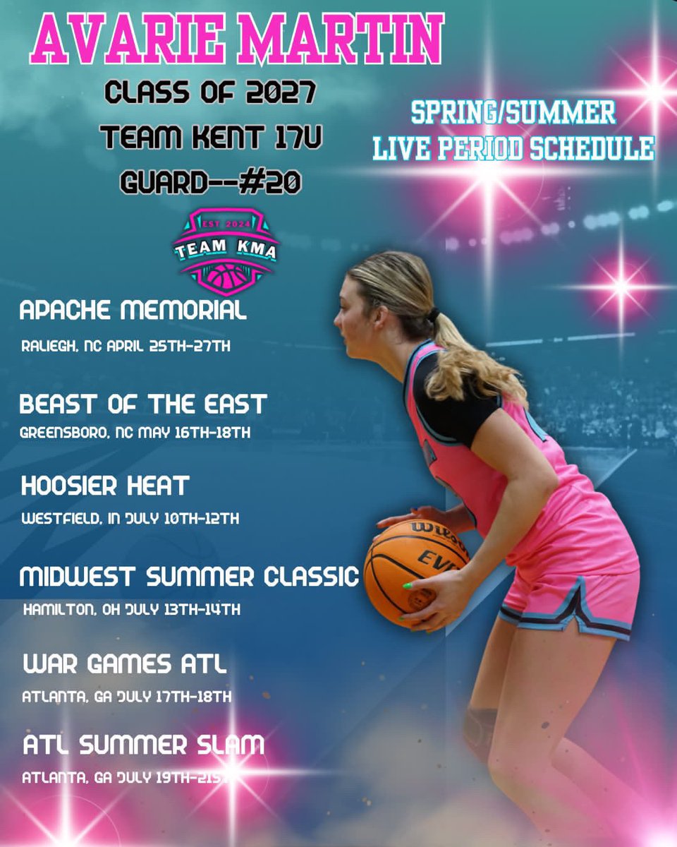 Here is my full AAU schedule❗️<a href="/Assist_U_/">AssistU Recruiting</a> <a href="/Teamkma24/">Team KMA</a> <a href="/coachkent02/">#alwaysinthegym</a> <a href="/DCHSWBB/">DCHS War Eagles WBB</a> <a href="/CoachLAdams/">Lindsey Adams</a>