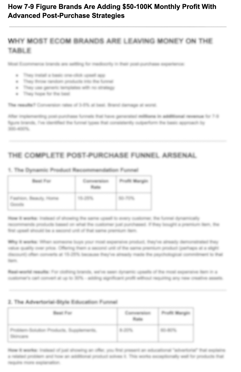EcomNizar's tweet photo. Most Ecom brands are using basic upsells &amp; leaving 6-figures on the table.

We’ve helped brands add $50K-$80K with advanced post-purchase funnels.

Wanna know how to implement the 8 funnel types that convert at 25-40%?

RT &amp; Comment “Funnels” and I’ll DM you our framework. https://t.co/I7nuAjHeKU