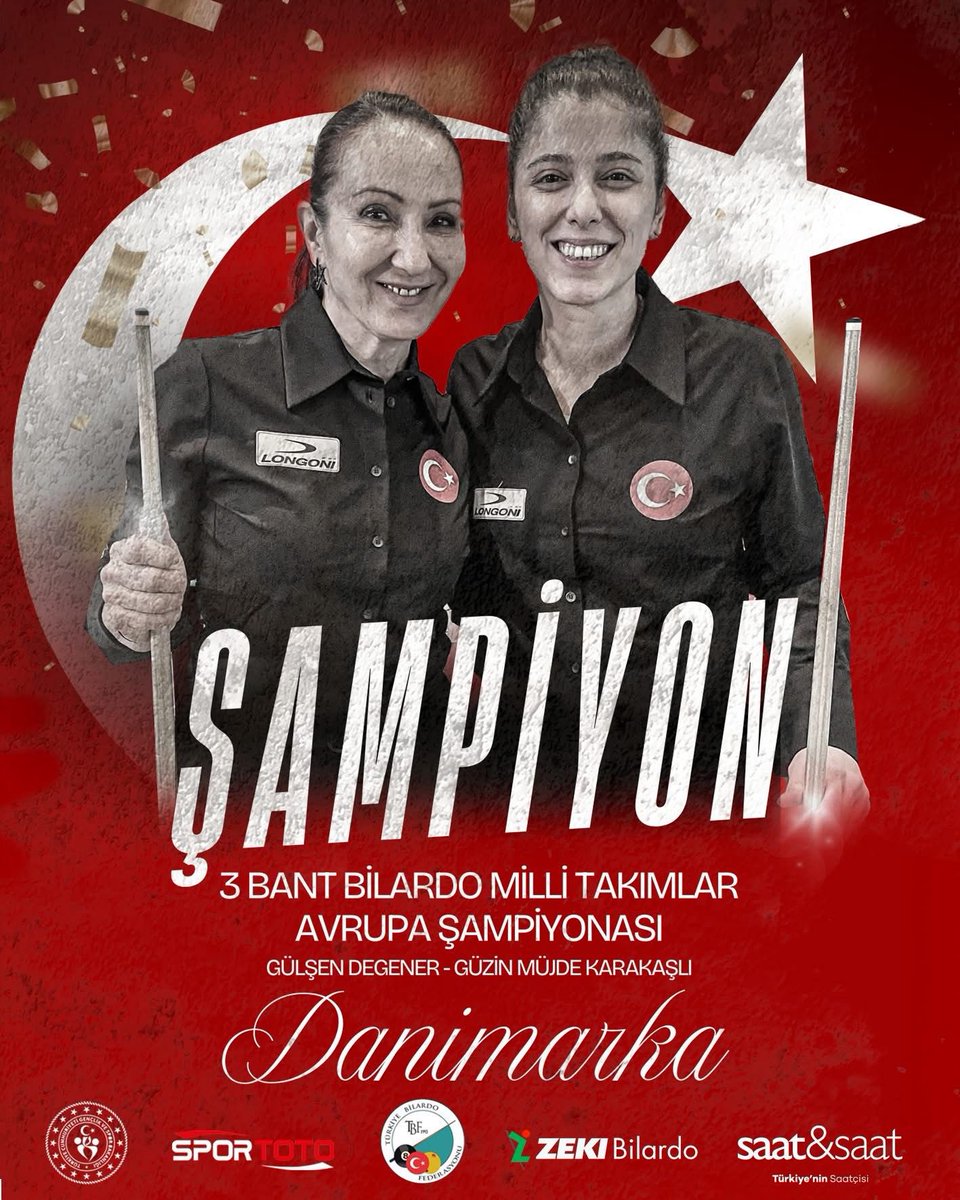 Kadın Milli Takımımız AVRUPA ŞAMPİYONU..👏🇹🇷
Danimarka’da düzenlenen Milli Takımlar Avrupa Şampiyonasında Gülşen Degener-Güzin Müjde Karakaşlı’dan oluşan Milli Takımımız Avrupa Şampiyonu oldu🇹🇷👏