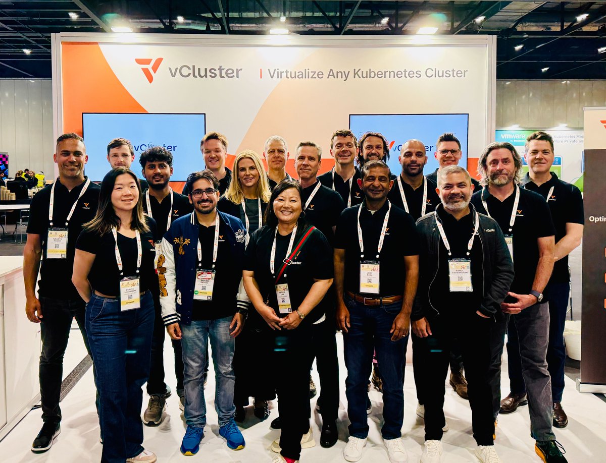 vcluster's tweet photo. Celebrate vNode with us & meet the founders!
We launched vNode yesterday, and itโs time to celebrate.
Join Lukas and Fabian, founders of Loft Labs, for a toast at 6:15 PM during the KubeCrawl.
๐ vCluster Booth | L1 | Doors S8 or S9 | #S281
#KubeCon #vCluster #vNode https://t.co/08newajSOO