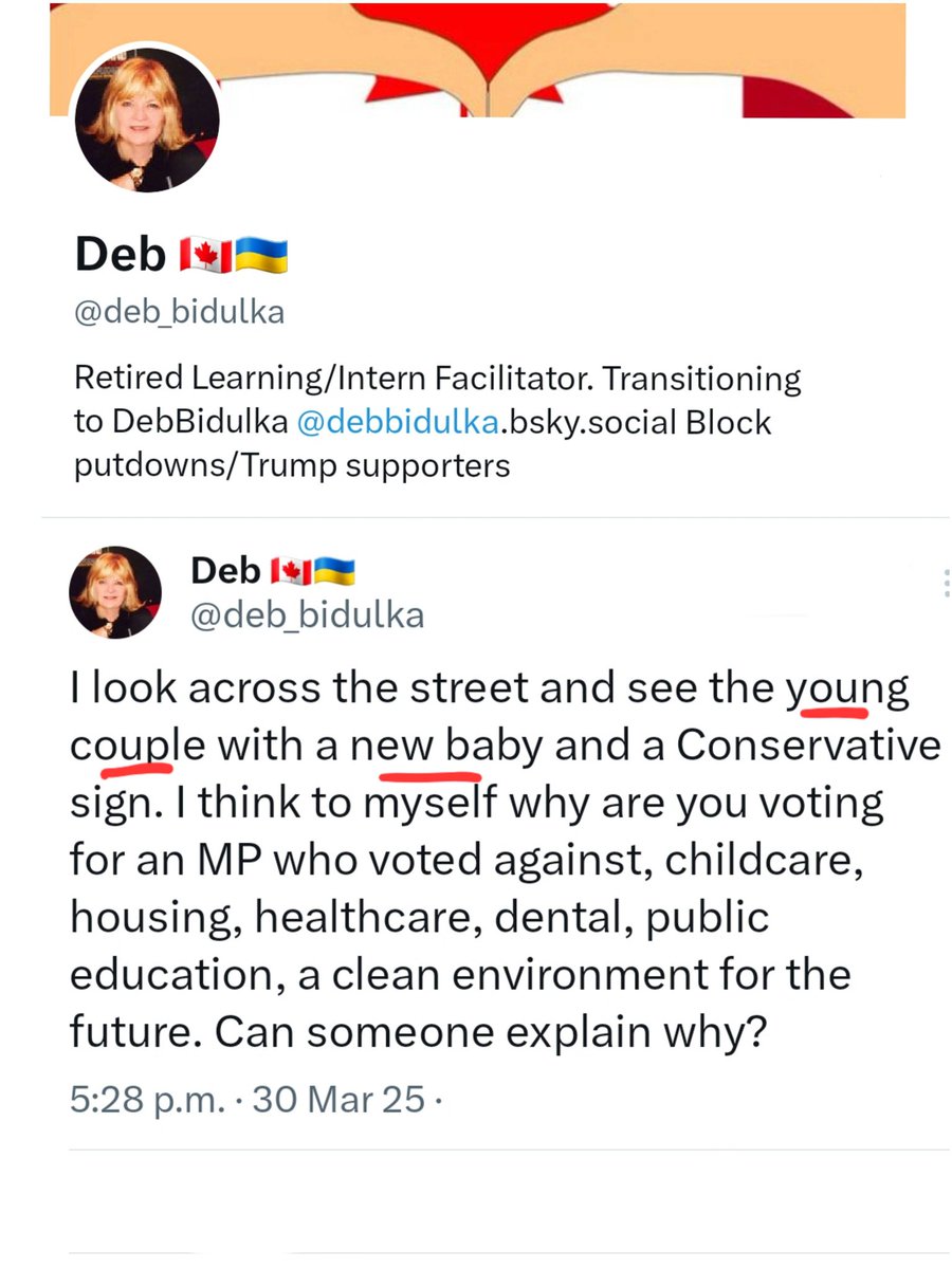 Liberal boomer doesn't get why a young couple with a baby are voting conservative. Let me explain;

Because after birth they most likely had to share a room with someone in the hospital that has zero care for other people.

Because when their kids needs healthcare they don't want