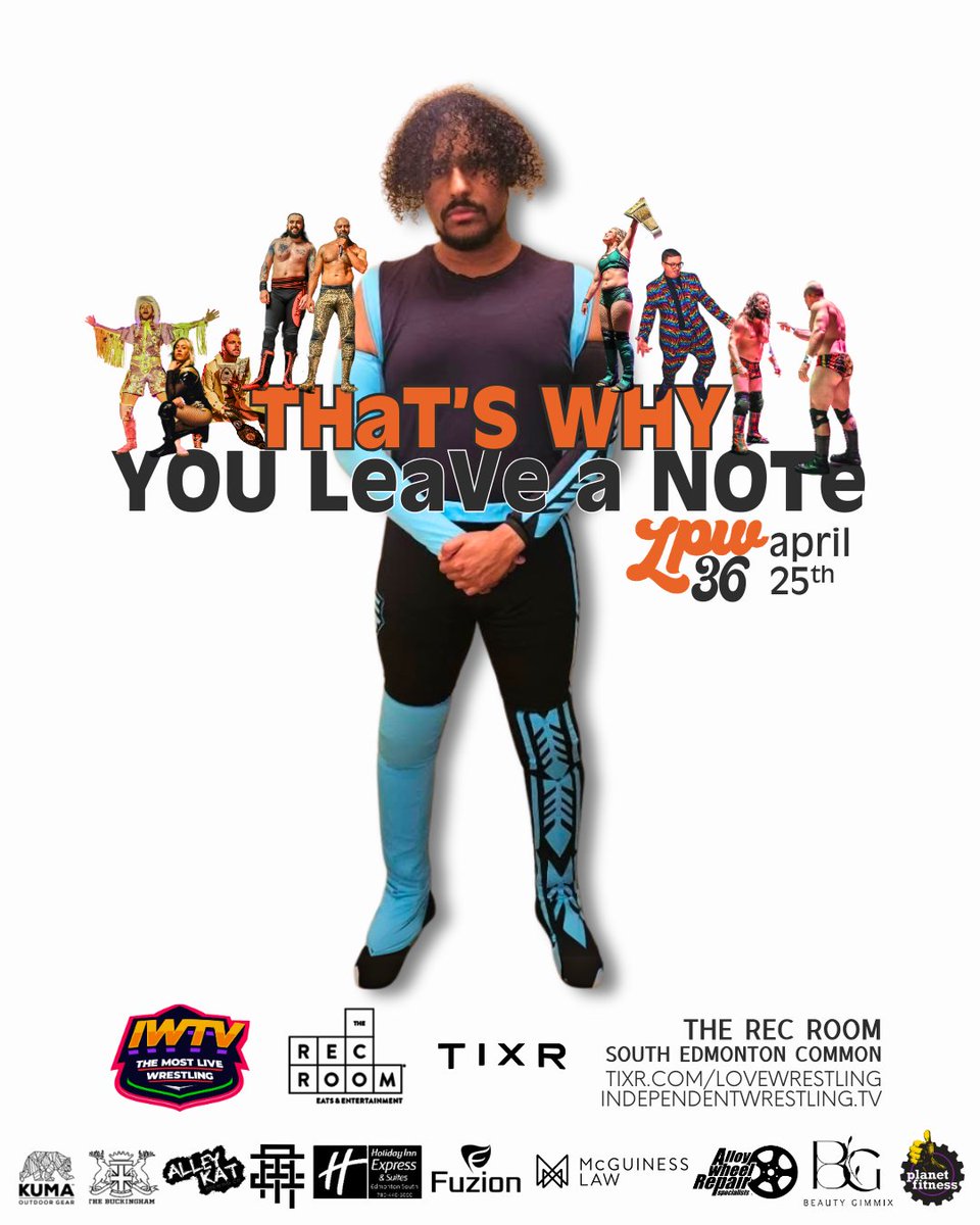LoveWrestlingCA's tweet photo. "We have unlimited juice? This party is going to be off the hook!"

LPW 36: THAT'S WHY YOU LEAVE A NOTE!

Friday, April 25th ⎸ The Rec Room South Edmonton

Tickets starting at $30, and available now!

🎟️🔗👇 https://t.co/zkYLws53QG
