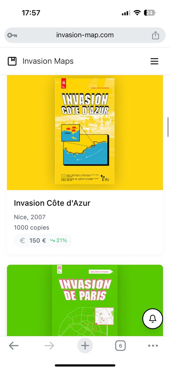 atelierphnx's tweet photo. https://t.co/P9NckgAyBg
Si tu kiffes Invader 👾 et ses mosaïques planquées dans les rues, tu vas adorer ce site.
🗺️ Toutes les Invasion Maps
 📦 Suivi de ta collection
 🔁 (bientôt) échanges entre fans

#Invader #StreetArt #InvasionMaps #SideProject #FlashInvaders #Collection https://t.co/rKuOFN0wkA