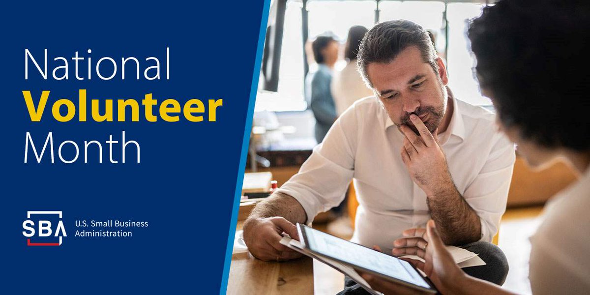 SBA resource partner SCORE is America's largest network of volunteer business mentors!

• Find a mentor near you: score.org/find-mentor
• Learn how to volunteer: score.org/volunteer-score

#NationalVolunteerMonth