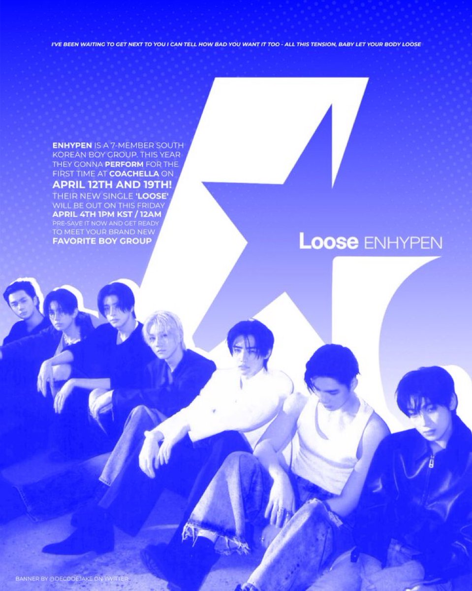 decodejake's tweet photo. ENHYPEN's Digital Single 'Loose' release 4/April, don't miss this date. 

Let's 'LOOSE' up with ENHYPEN 
#EN_Loose #ENHYPEN #엔하이픈
@ENHYPEN_members @ENHYPEN https://t.co/6oLvkZKPLX