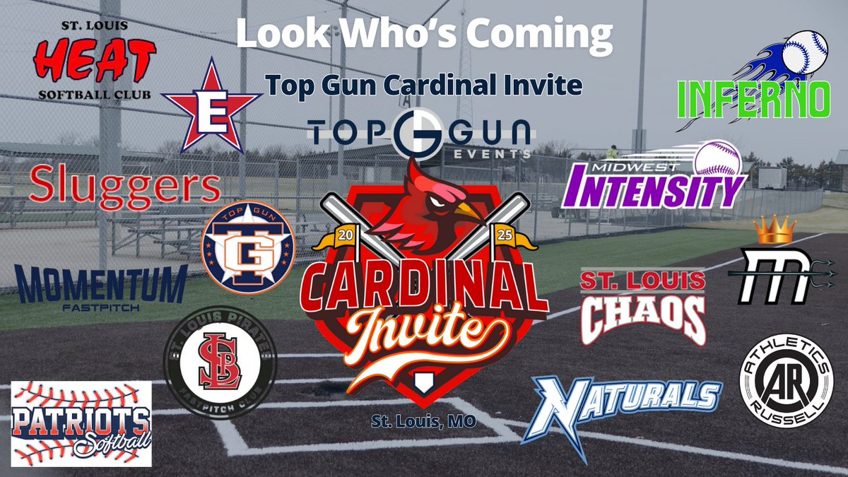 Opening Weekend is almost here! Check out the teams competing in the Top Gun Cardinal Invite this weekend! 👀