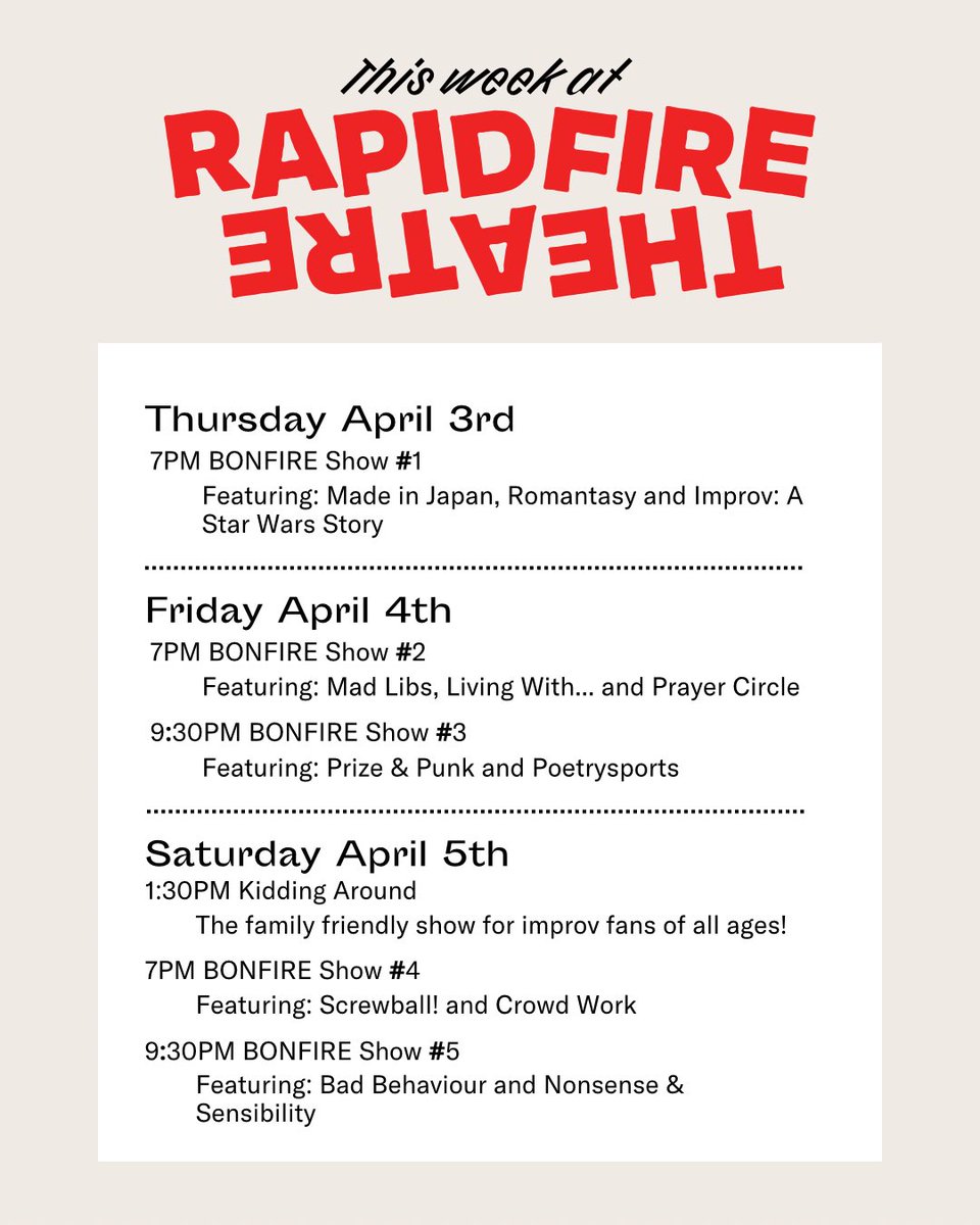 Our annual new ideas festival, 🔥 BONFIRE 🔥opens this week!
