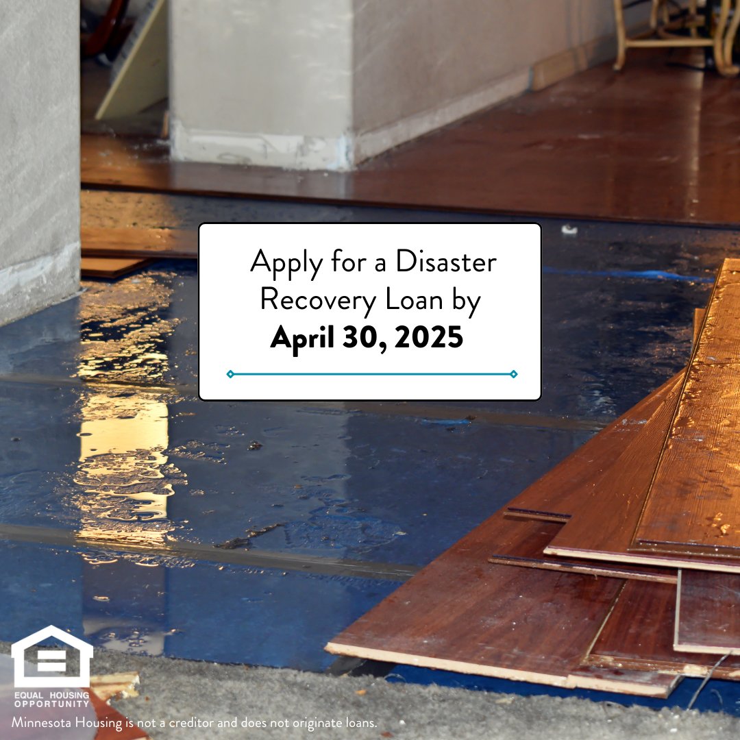 Eligible homeowners: There's still time to apply for a Disaster Recovery Loan to help cover repairs from last summer's severe storms and flooding. Find a map of eligible counties our website and apply by April 30, 2025.

Note: These funds are for homeowners who have already