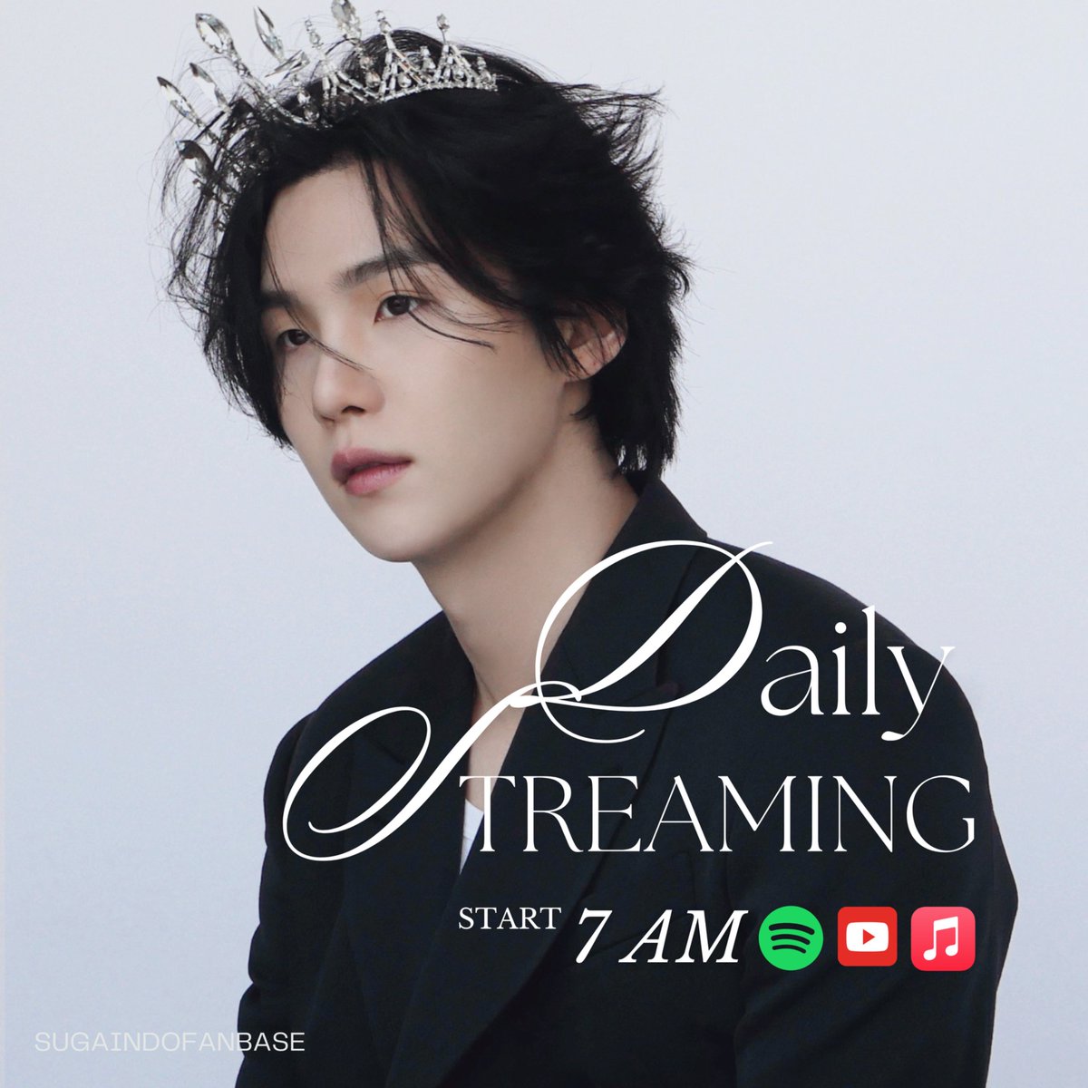 SUGAIndoFanbase's tweet photo. 📣 Hari tracking baru dimulai.

Selamat pagii! Saatnya kembali streaming dan boost stream SUGA bareng. Yuk semangat! 🔥

🟢 https://t.co/xKNxG2YtBU
🟢 https://t.co/9yJU0EsycZ
🔴 https://t.co/WgHmH3K3sv
🟥 https://t.co/HtGteQkaa8
📻 https://t.co/L6lQVkHLdm

#SUGA #AgustD #슈가 #방탄소년단슈가 #シュガ