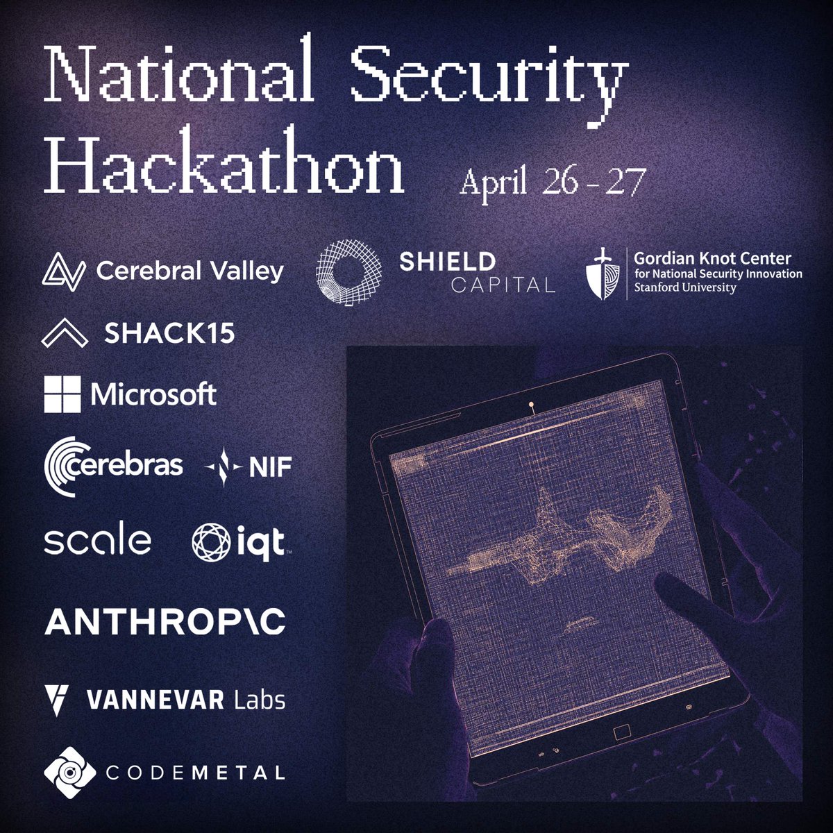 cerebral_valley's tweet image. Thrilled to launch our 2nd annual National Security Hackathon, April 26-27,  @SHACK15sf 🇺🇸

Defense is rapidly evolving. It&apos;s an honor partnering w/ category definers @ShieldCapVC, @VannevarLabs, @scale_AI, the NATO Innovation Fund, In-Q-Tel, &amp;amp; more.

Apply below👇