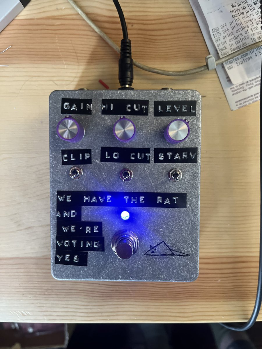 billymannino's tweet image. custom rat for @TwoWorldsStudio by the pedal queen @_corvids_ 
we have the rat and we’re voting yes