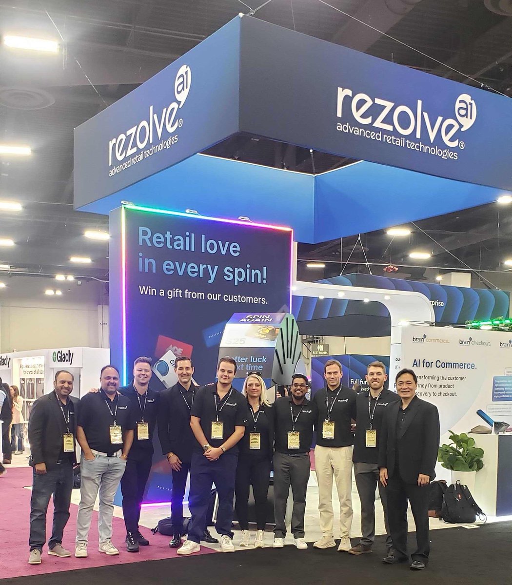 GroupByInc's tweet photo. The @RezolveAi team had a great time at #Shoptalk. Here are the top 2 learnings we’re taking home: 
🔎 Visual search could be the next big thing in retail tech. 
🤖 AI’s not the new kid on the block anymore, but novel #GenAI tools are still exciting retailers! https://t.co/7QjcU4apyl