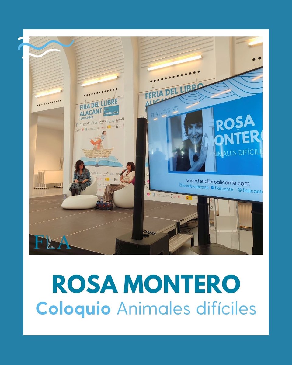 📚 Rosa Montero en la #FLAlicante 2025

Un coloquio íntimo y emocionante sobre Animales difíciles, conducido con maestría por Cristina Consuegra. 🌟

Reflexión, vínculos y mucha literatura.
Gracias por compartirlo con nosotras. 💙

📍 Plaza Séneca
