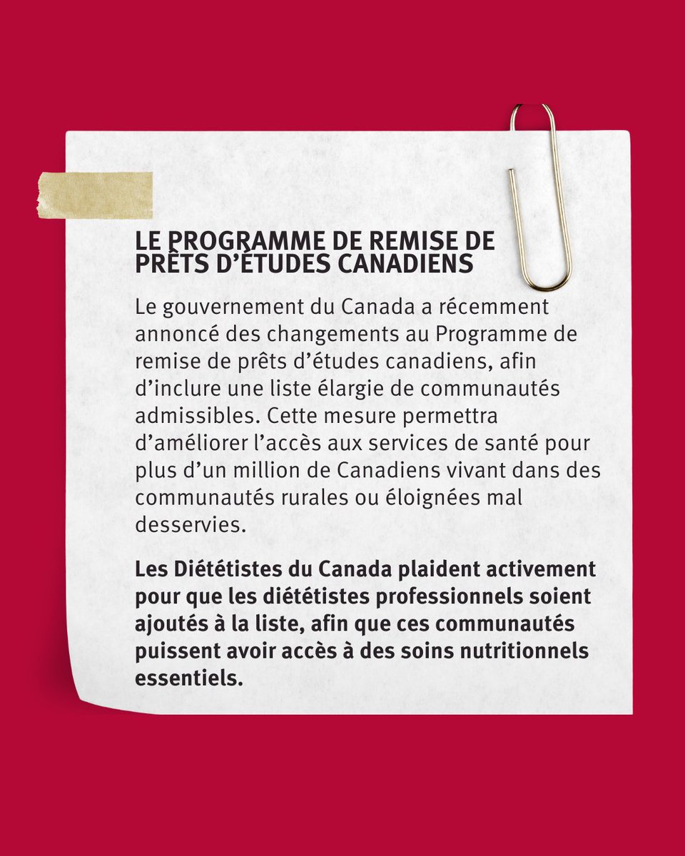The Government of Canada announced changes to the Canada Student Loan Forgiveness Program to include a broader list of eligible communities, which will increase the availability of health services to over 1M Canadians in under-served rural/remote communities.