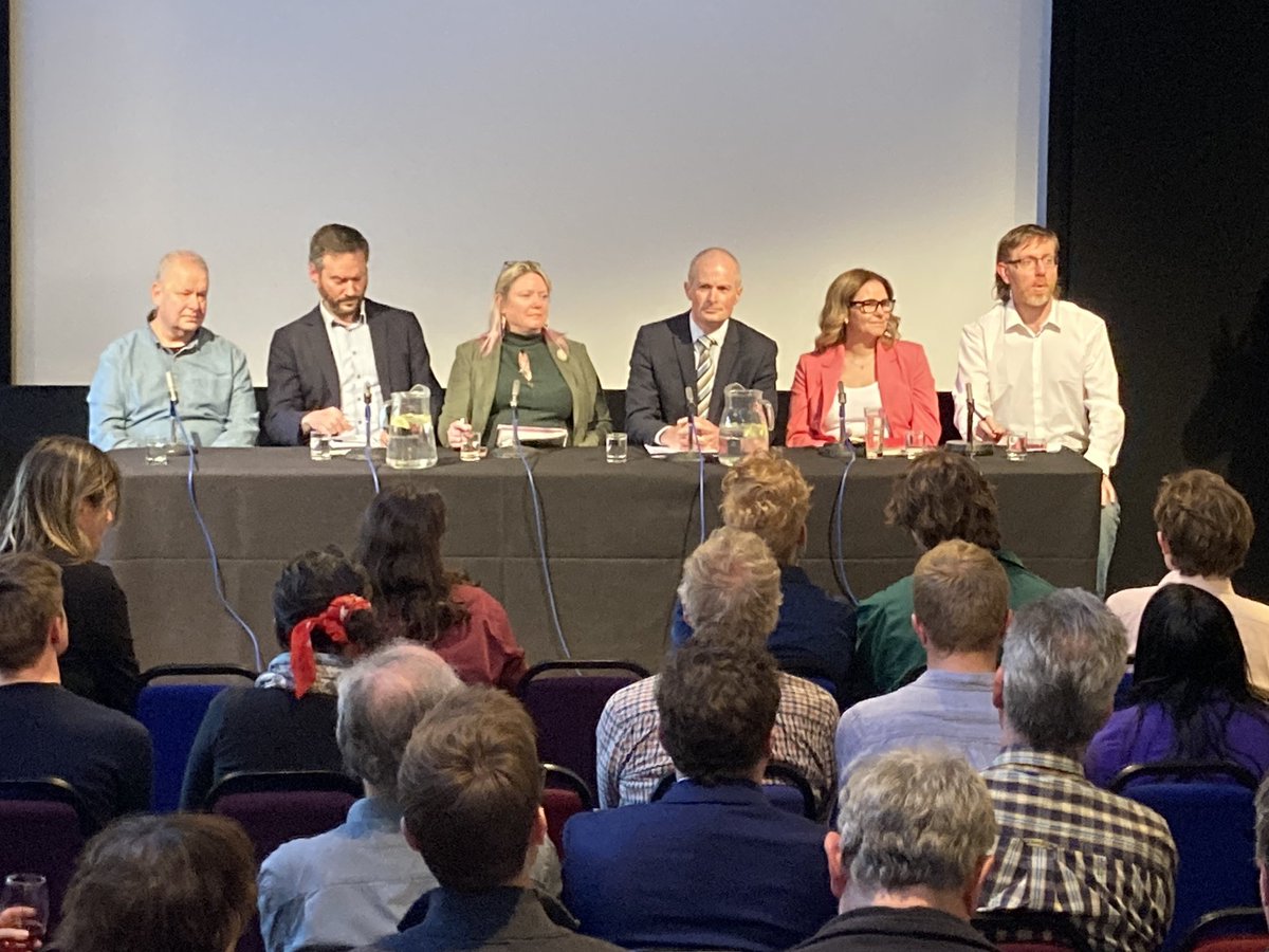 WECA election 2025 hustings
 at The Watershed:
Ian Scott (Independent), Oli Henman (Liberal Democrats), Mary Page (Green), Steve Smith (Conservative), Helen Godwin (Labour) and chair Martin Booth